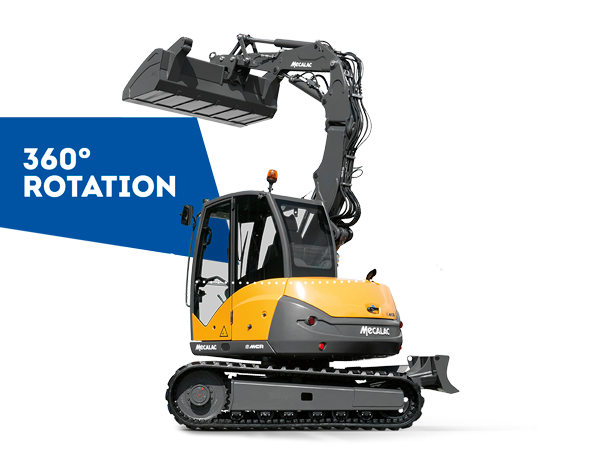 A skid
<span>with the total rotation of an excavator</span>